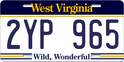 WV license plate 2YP965