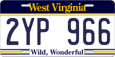 WV license plate 2YP966