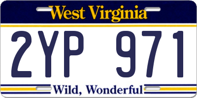 WV license plate 2YP971