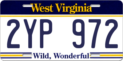 WV license plate 2YP972