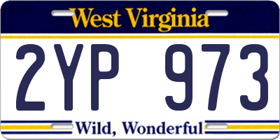 WV license plate 2YP973