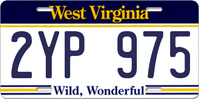 WV license plate 2YP975