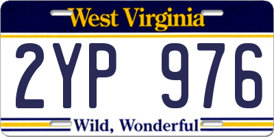 WV license plate 2YP976