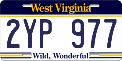 WV license plate 2YP977
