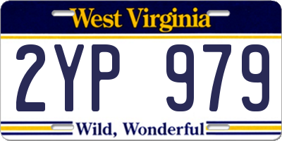 WV license plate 2YP979