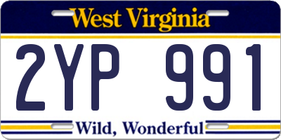 WV license plate 2YP991