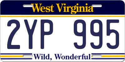 WV license plate 2YP995