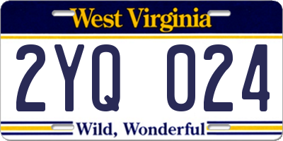 WV license plate 2YQ024
