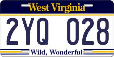 WV license plate 2YQ028