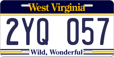 WV license plate 2YQ057