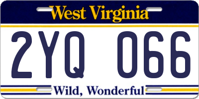 WV license plate 2YQ066