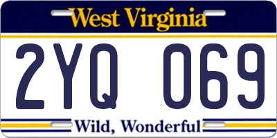WV license plate 2YQ069