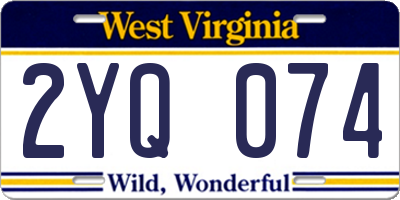 WV license plate 2YQ074