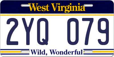 WV license plate 2YQ079