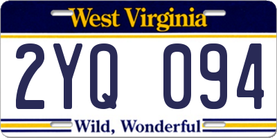 WV license plate 2YQ094