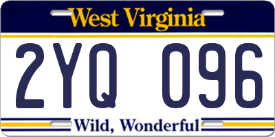WV license plate 2YQ096