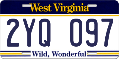 WV license plate 2YQ097