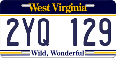 WV license plate 2YQ129