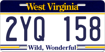 WV license plate 2YQ158