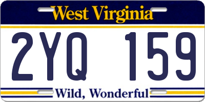 WV license plate 2YQ159