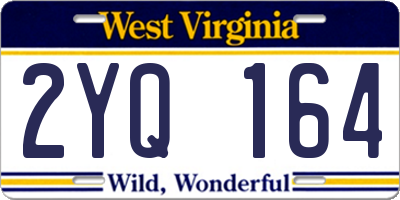 WV license plate 2YQ164