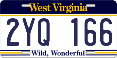 WV license plate 2YQ166
