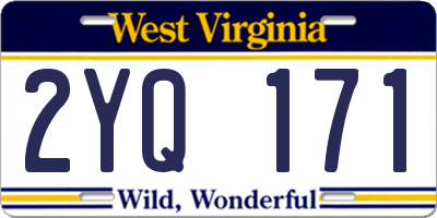 WV license plate 2YQ171