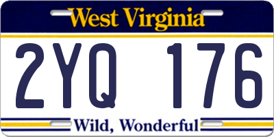 WV license plate 2YQ176