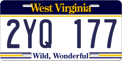WV license plate 2YQ177