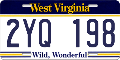 WV license plate 2YQ198