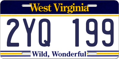 WV license plate 2YQ199