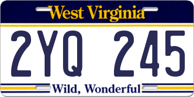 WV license plate 2YQ245
