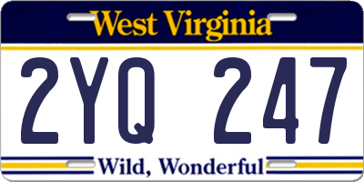 WV license plate 2YQ247