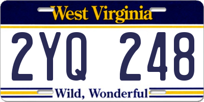 WV license plate 2YQ248