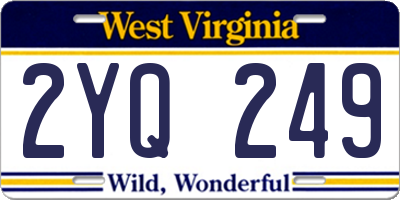 WV license plate 2YQ249