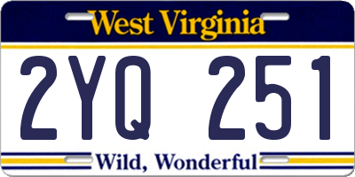 WV license plate 2YQ251