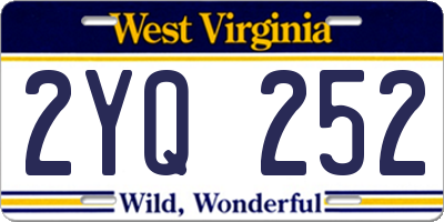 WV license plate 2YQ252