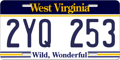 WV license plate 2YQ253