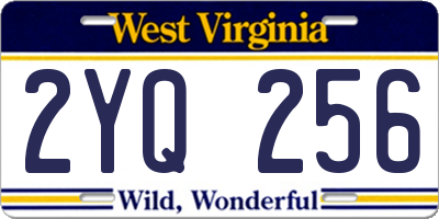 WV license plate 2YQ256