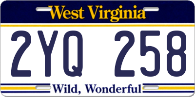 WV license plate 2YQ258