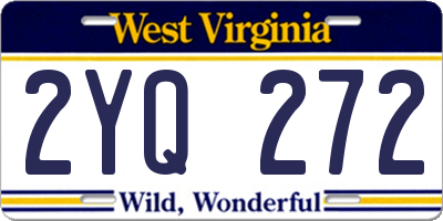 WV license plate 2YQ272
