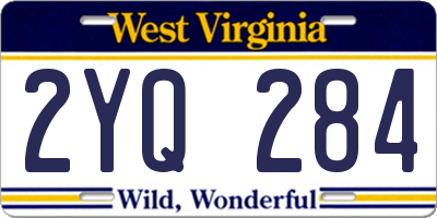 WV license plate 2YQ284
