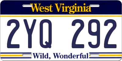 WV license plate 2YQ292