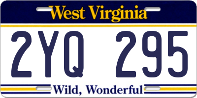 WV license plate 2YQ295