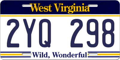 WV license plate 2YQ298