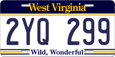 WV license plate 2YQ299
