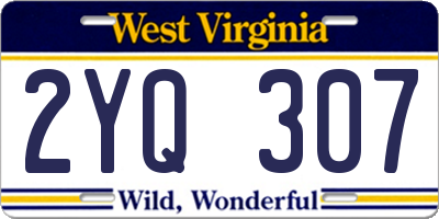 WV license plate 2YQ307