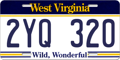 WV license plate 2YQ320
