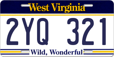 WV license plate 2YQ321