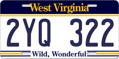 WV license plate 2YQ322